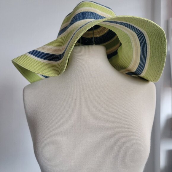 Unbranded Summer /Spring Lime Green Floppy Straw Hat (Size 7 1/8" /Medium) - Picture 7 of 13